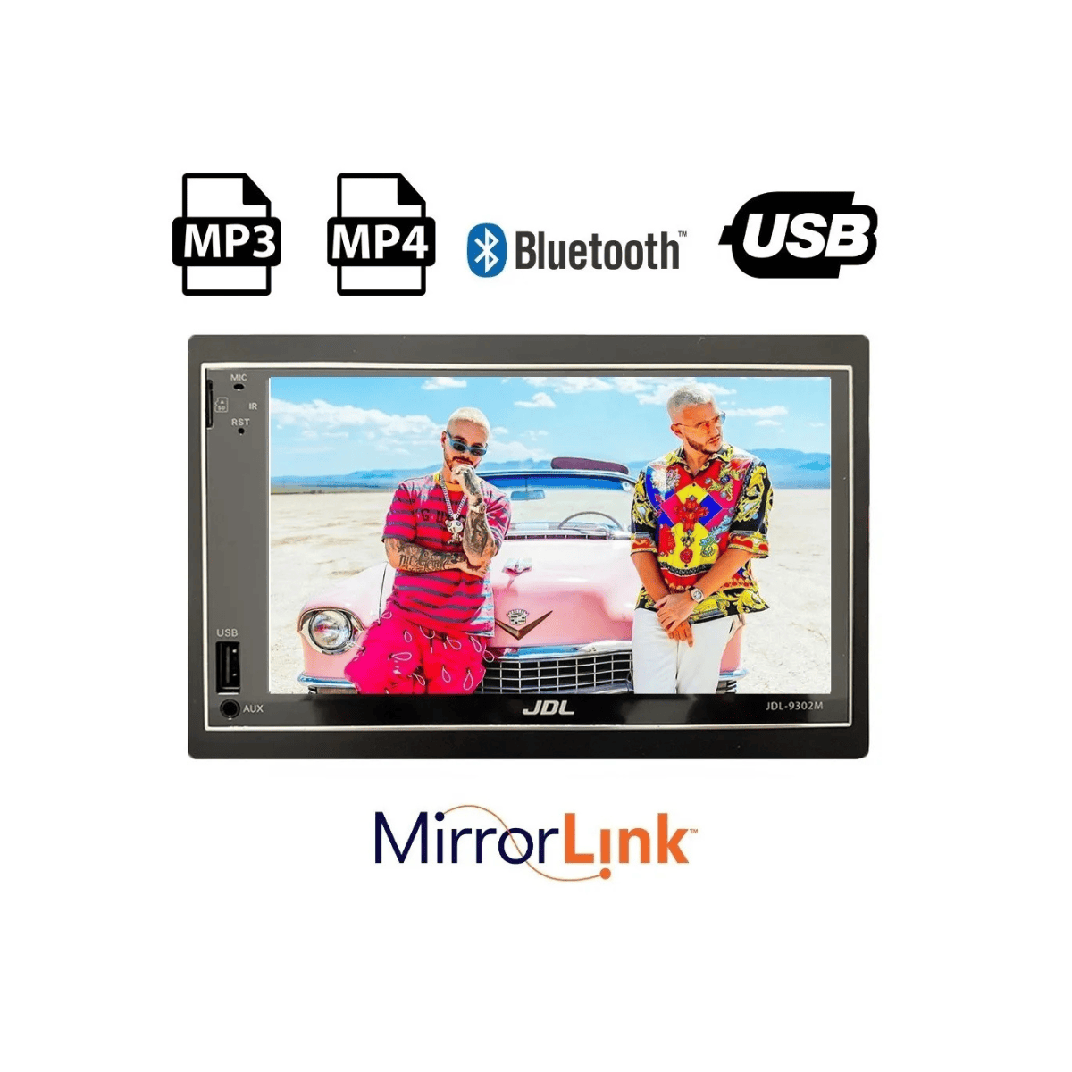 Radio JDL Para Carro pantalla 7'', Mirror Link Tactil  Bluetooth Doble Din